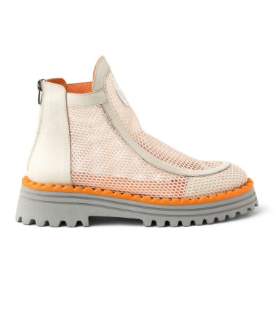 White Fishnet boots