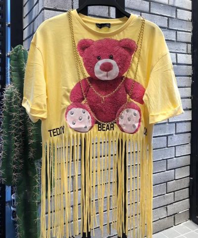 Teddy Bear Yellow Crop Top