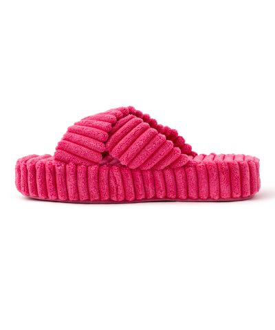 Towelling Slider Slipper Pink