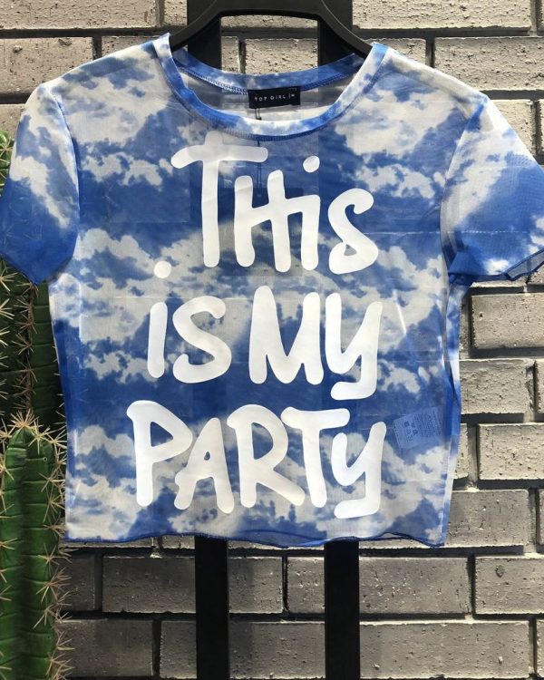 Blue T-Shirt With Print