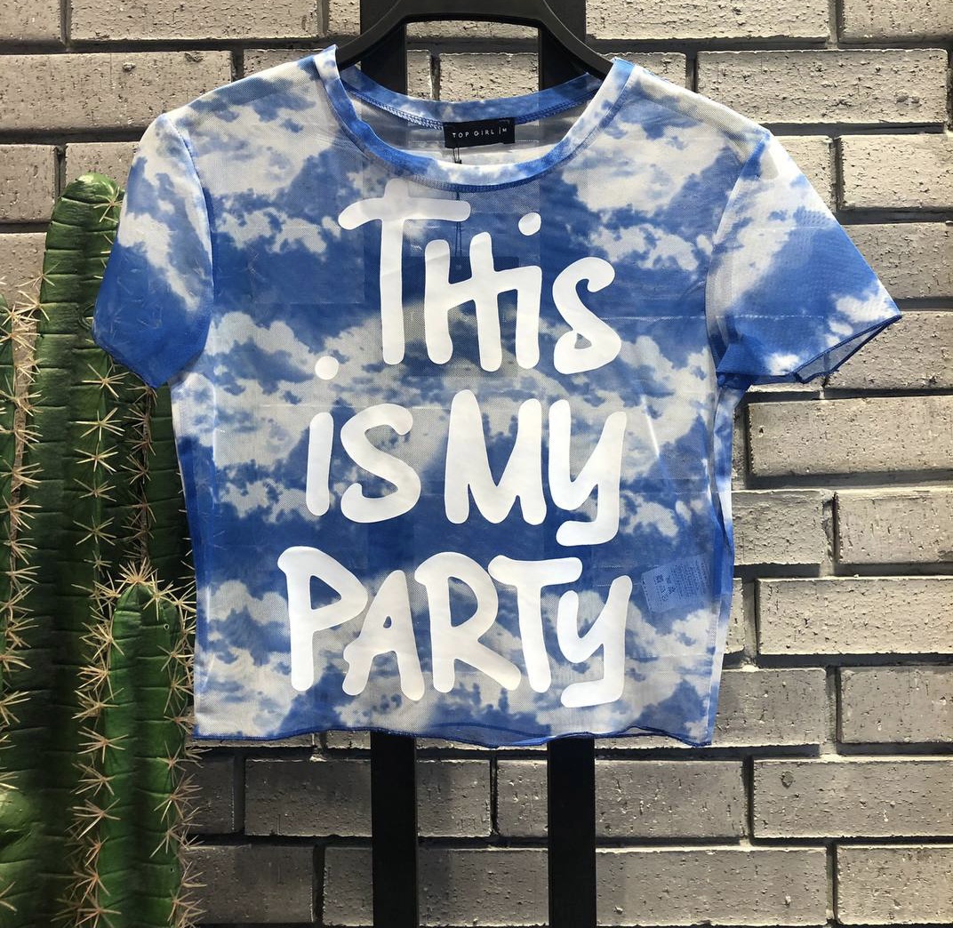 Blue T-Shirt With Print