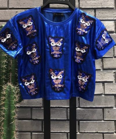 Blue T-Shirt With Print