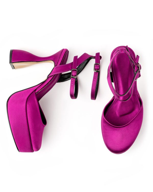Purple Satin High Heels