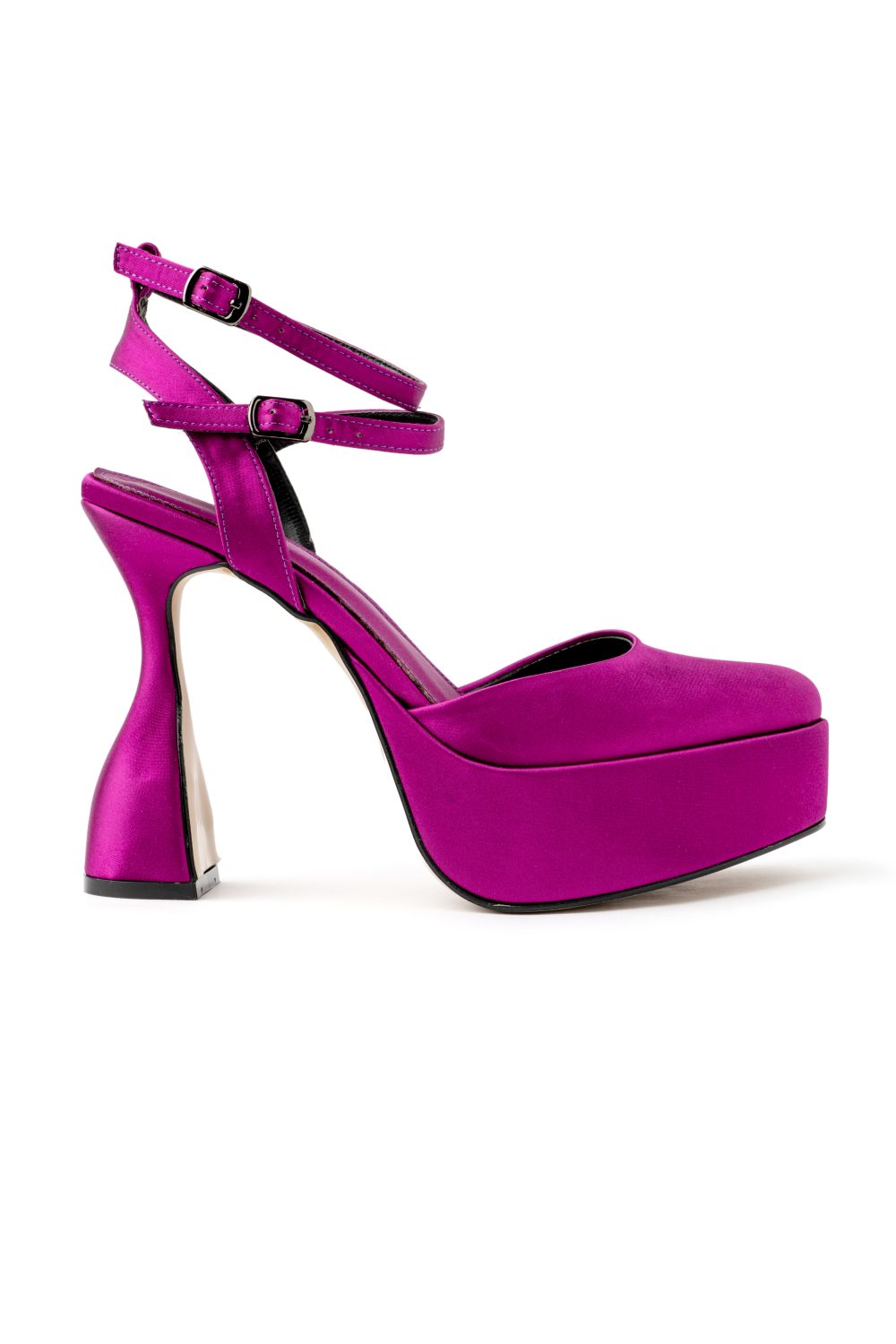 Purple Satin High Heels