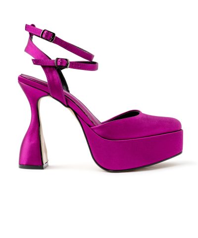 Purple Satin High Heels