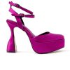 Purple Satin High Heels
