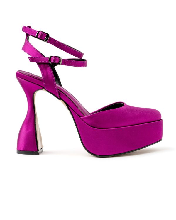 Purple Satin High Heels