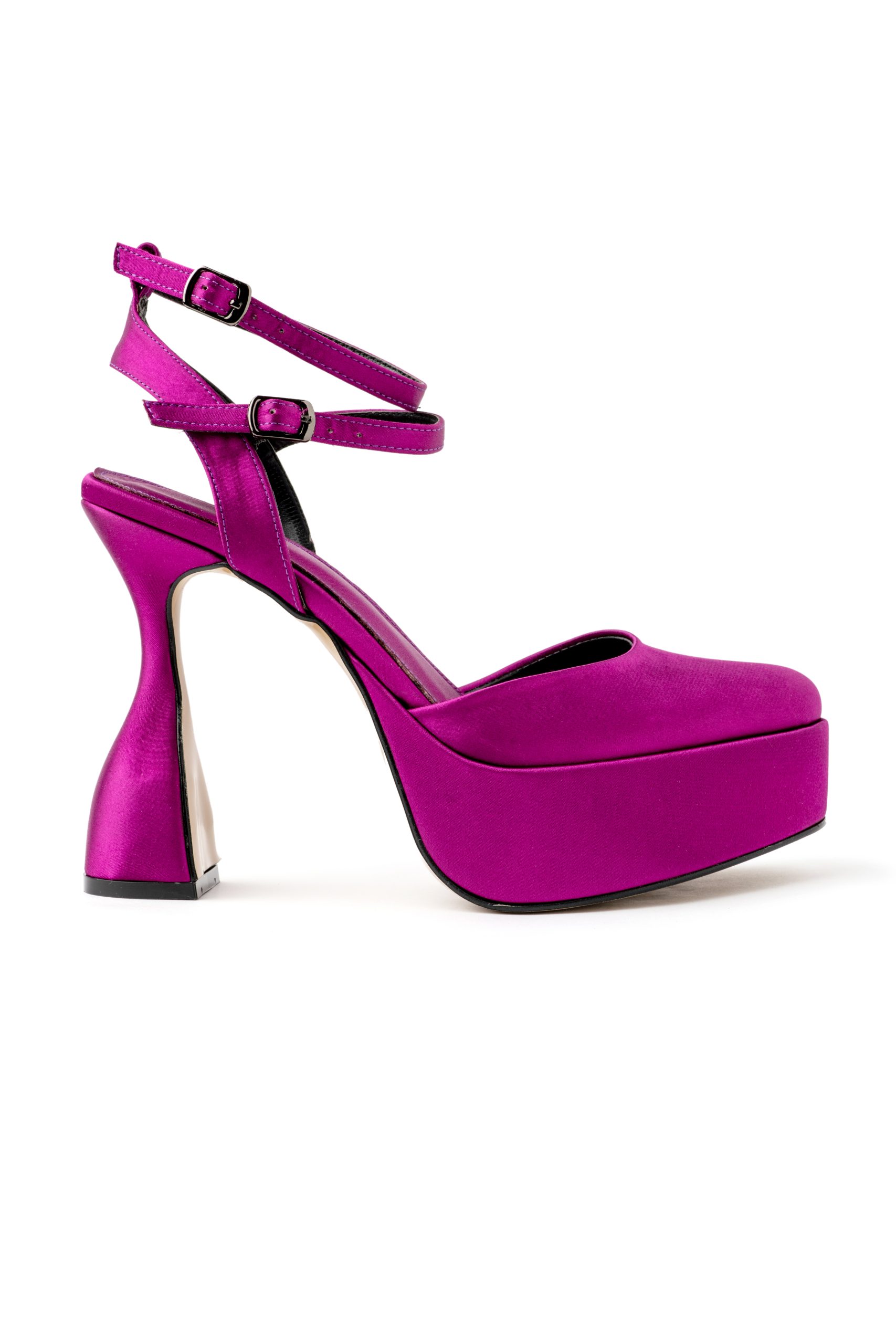 Purple Satin High Heels
