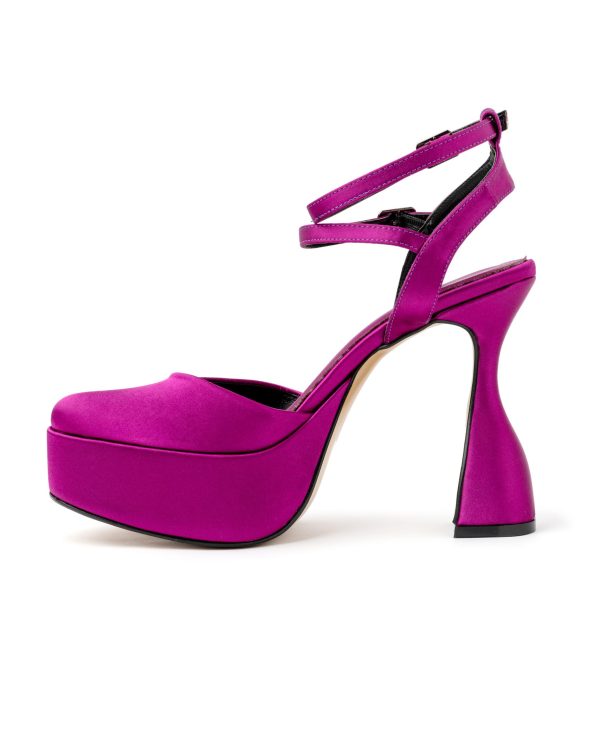 Purple Satin High Heels