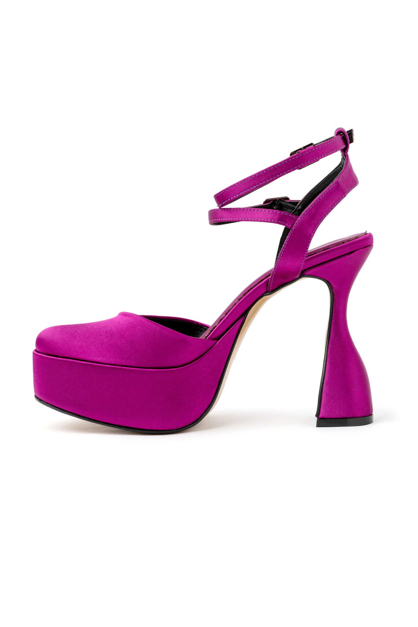 Purple Satin High Heels