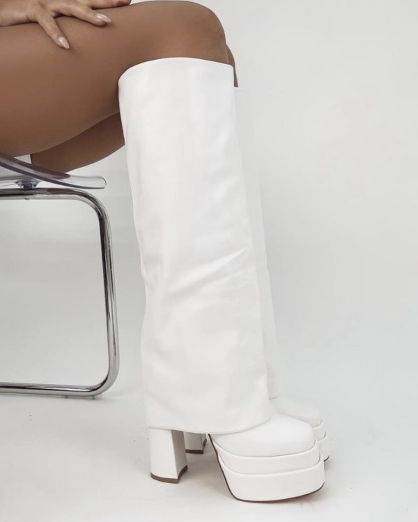 Long Double Boot White