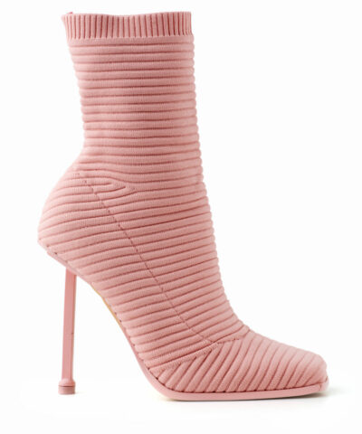 Square Toe Knitted Thin Heel Boots