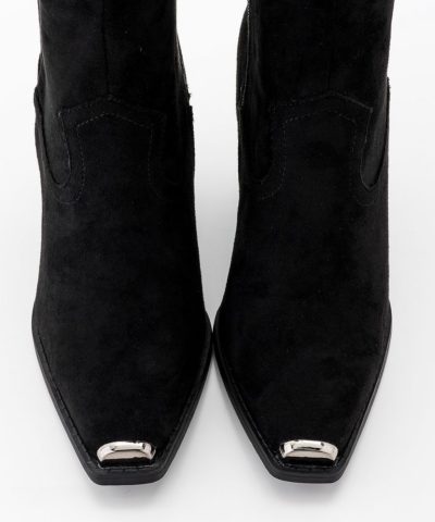 Black Suede Cowboy Boots )