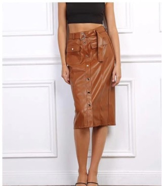 Midi Skirt Eco Leather
