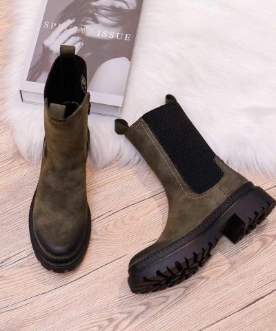 Chaki Boots Suede