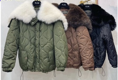Puffer Coat With Fur