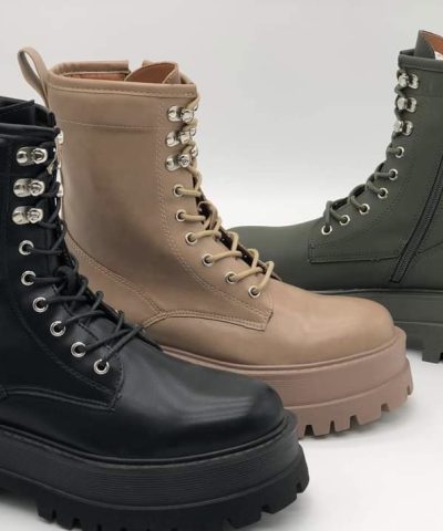 Army Boots With Chunky Sole