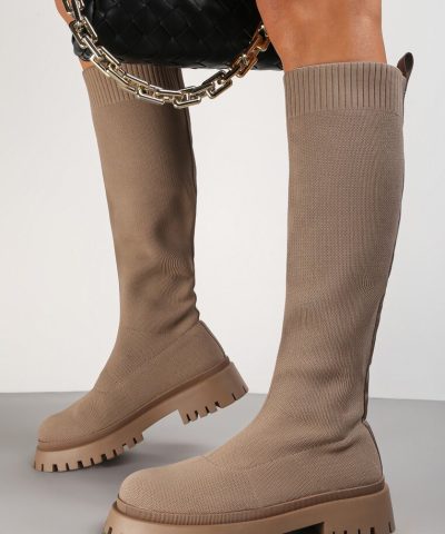 Choco Knitted Boots with Chunky Sole