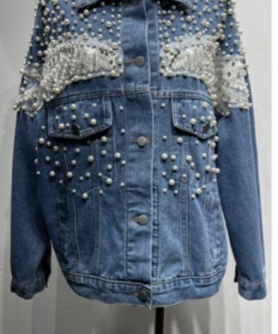 Jean Jacket with Pearls