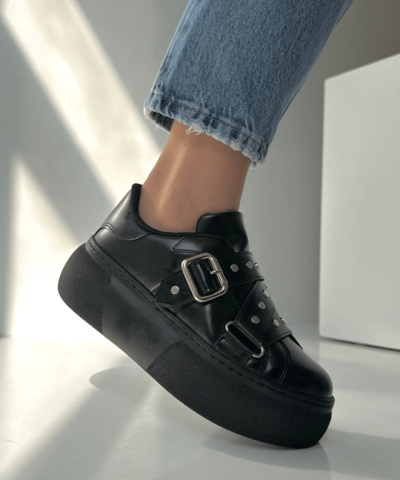 Black Double Sole Sneakers
