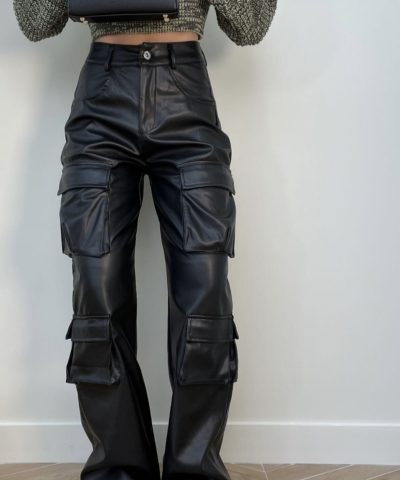 Cargo Leather Pants