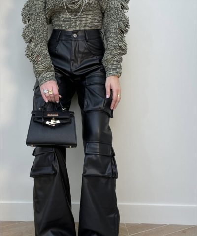 Cargo Leather Pants