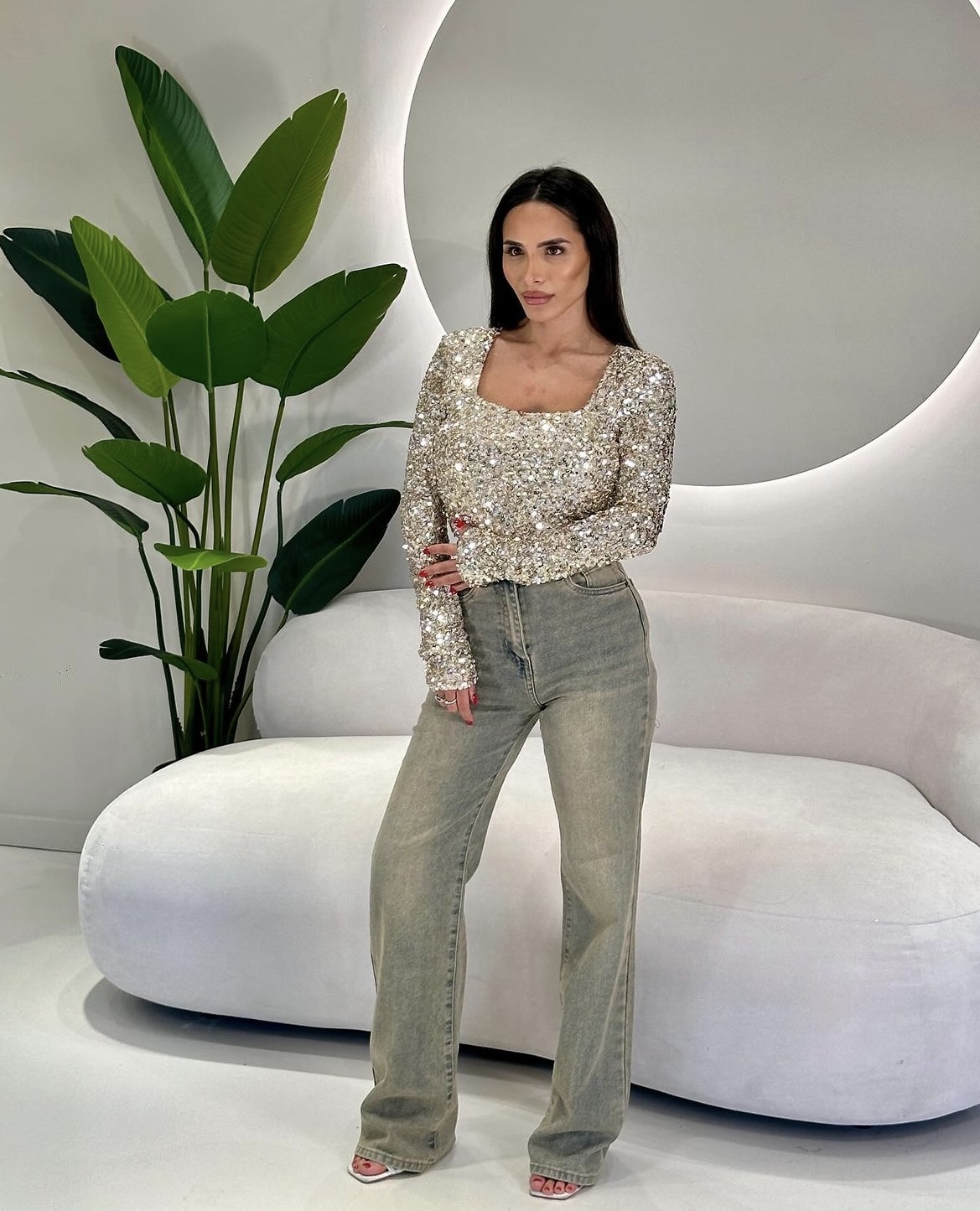 Crop Top Με Παγιέτες (Αντιγραφή)