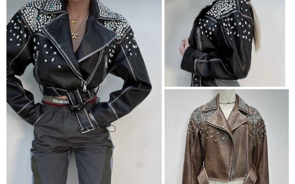 Leather Jacket With Strass