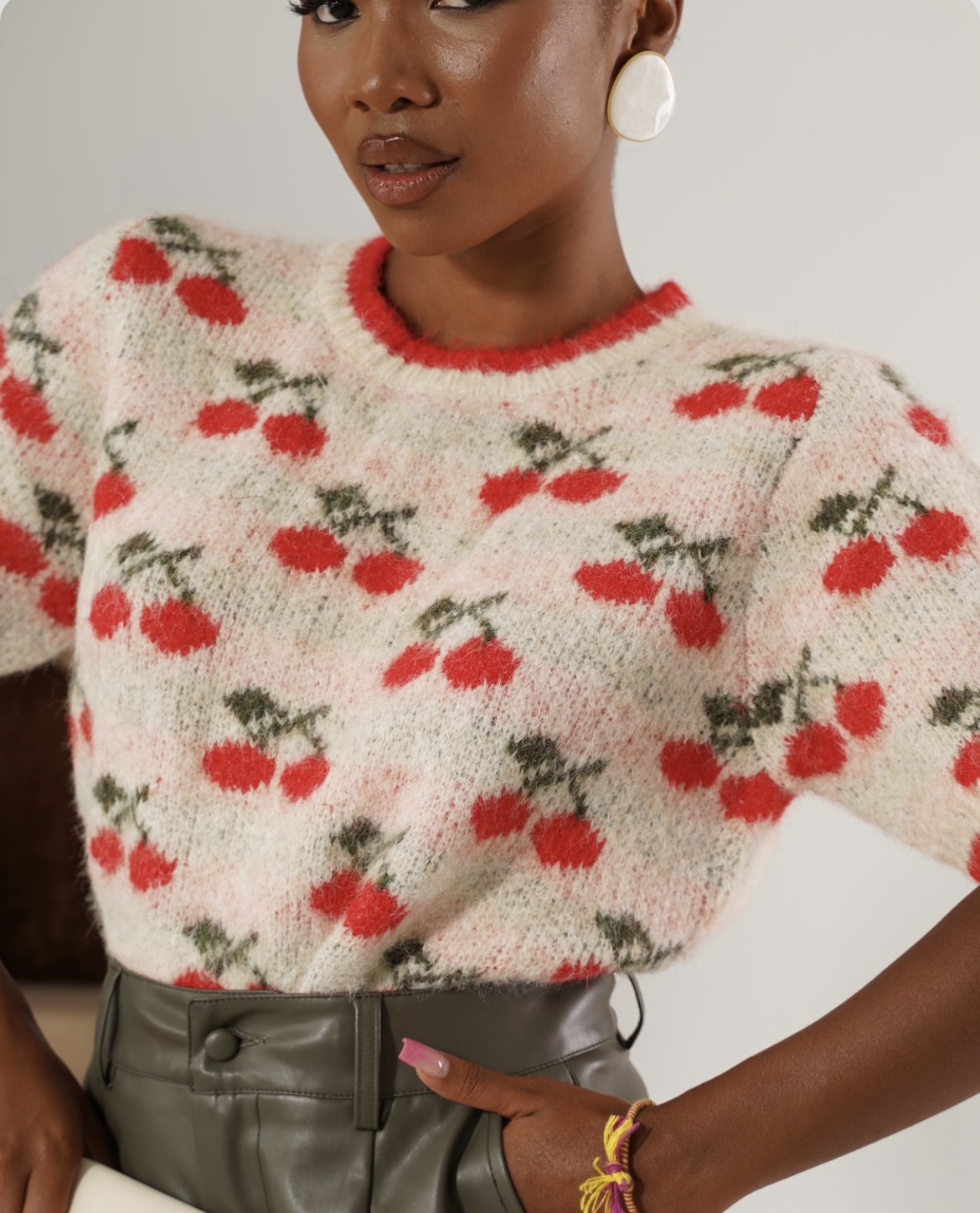 Cherry knitted top