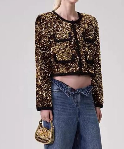 Leather Jacket With Strass