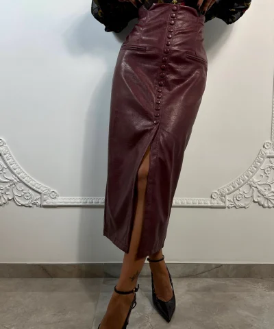 Leather Midi Skirt