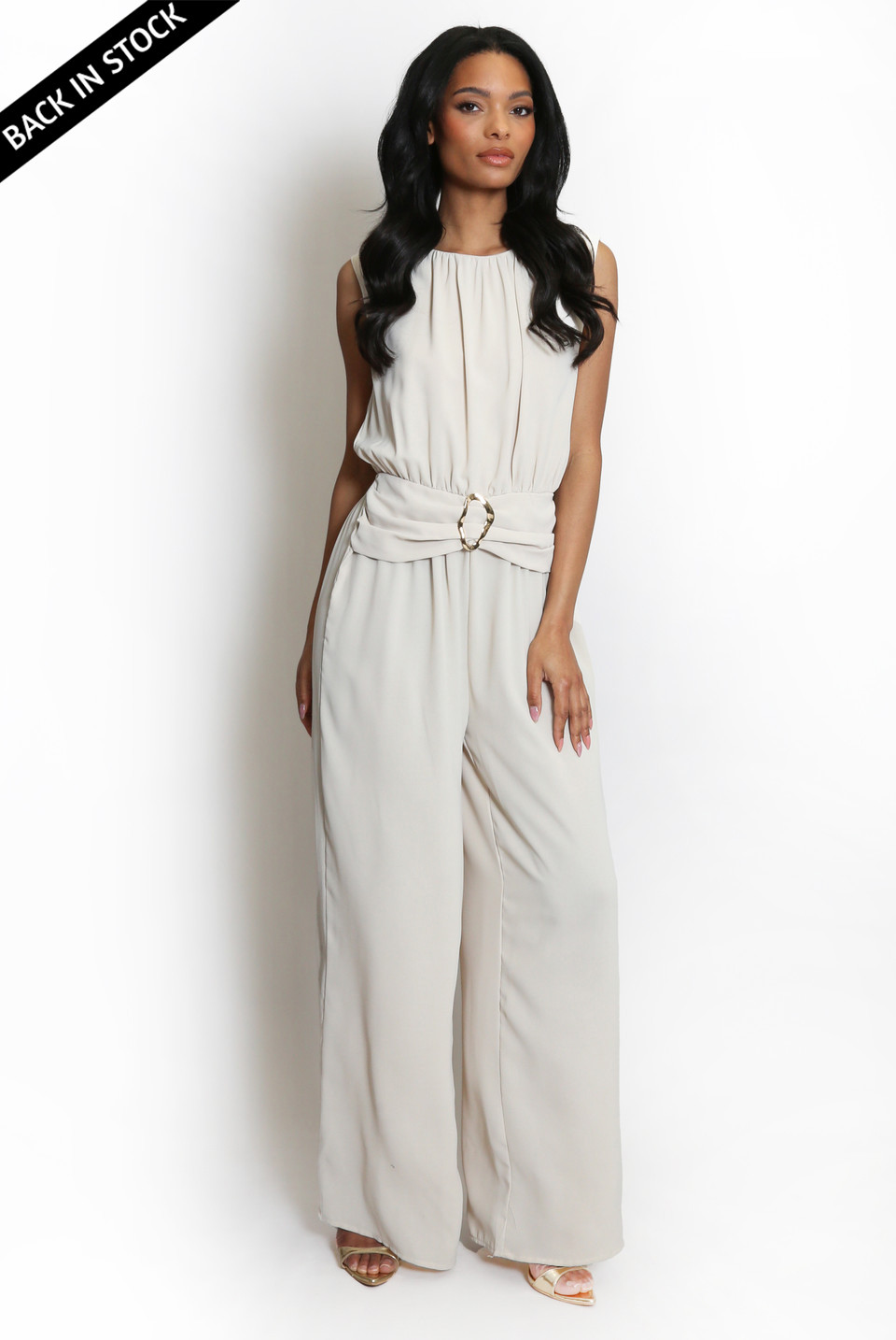 Sleeveless Jumpsuit With Belt