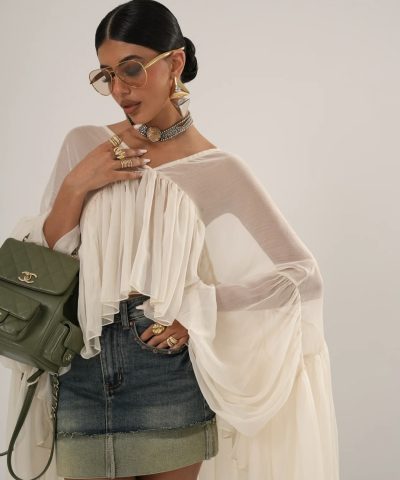 Butterfly Top Blouse Chaki (Αντιγραφή)