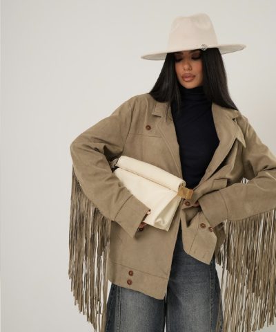 Beige Jacket Suede