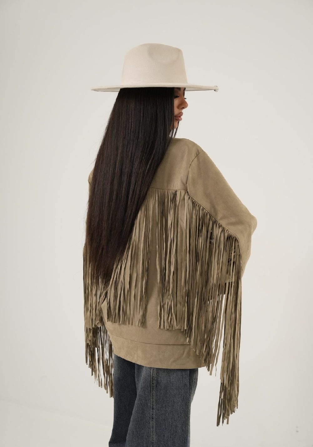 Beige Jacket Suede