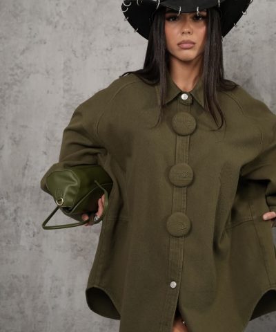 Chaki Jacket With Buttons