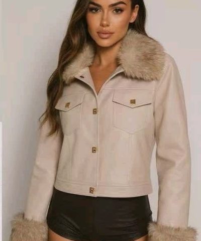 Δερμάτινο Τζάκετ Με Γούνα