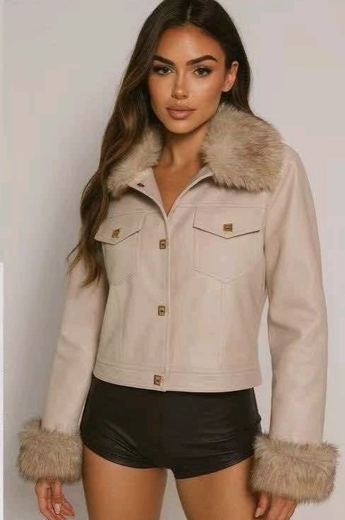 Δερμάτινο Τζάκετ Με Γούνα