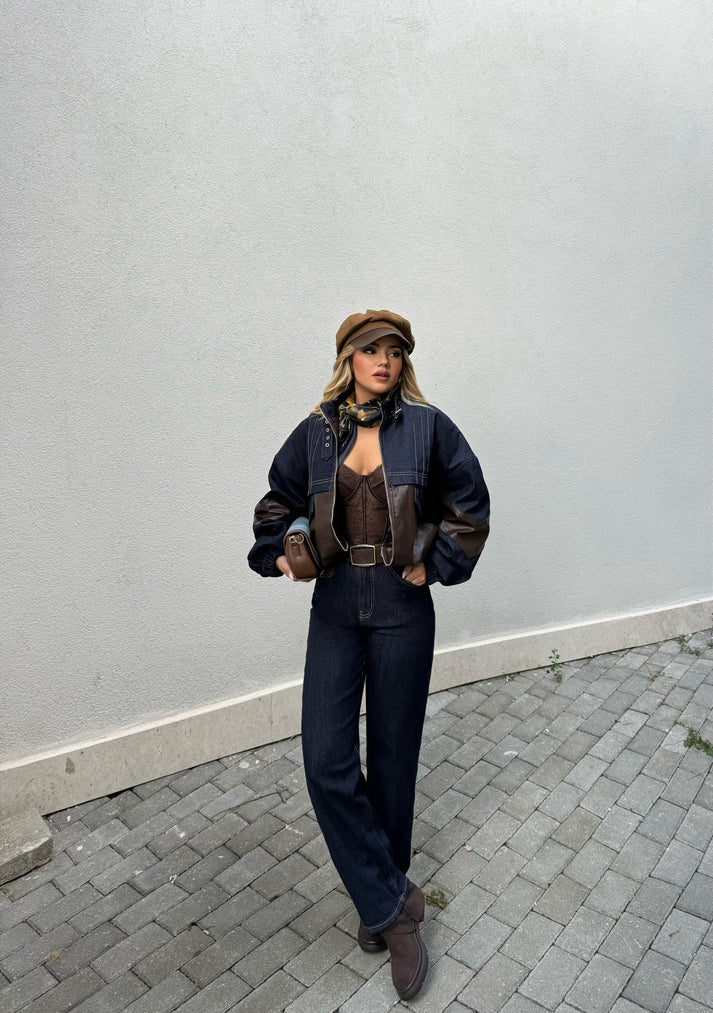 Denim With Leather Details