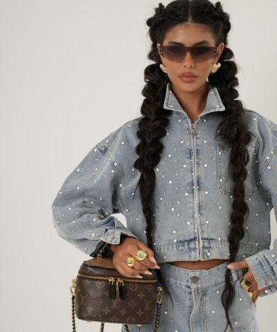 Denim Jacket With Strass