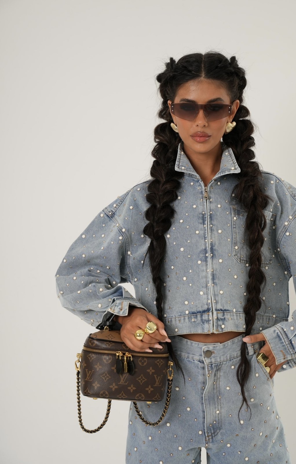 Denim Jacket With Strass