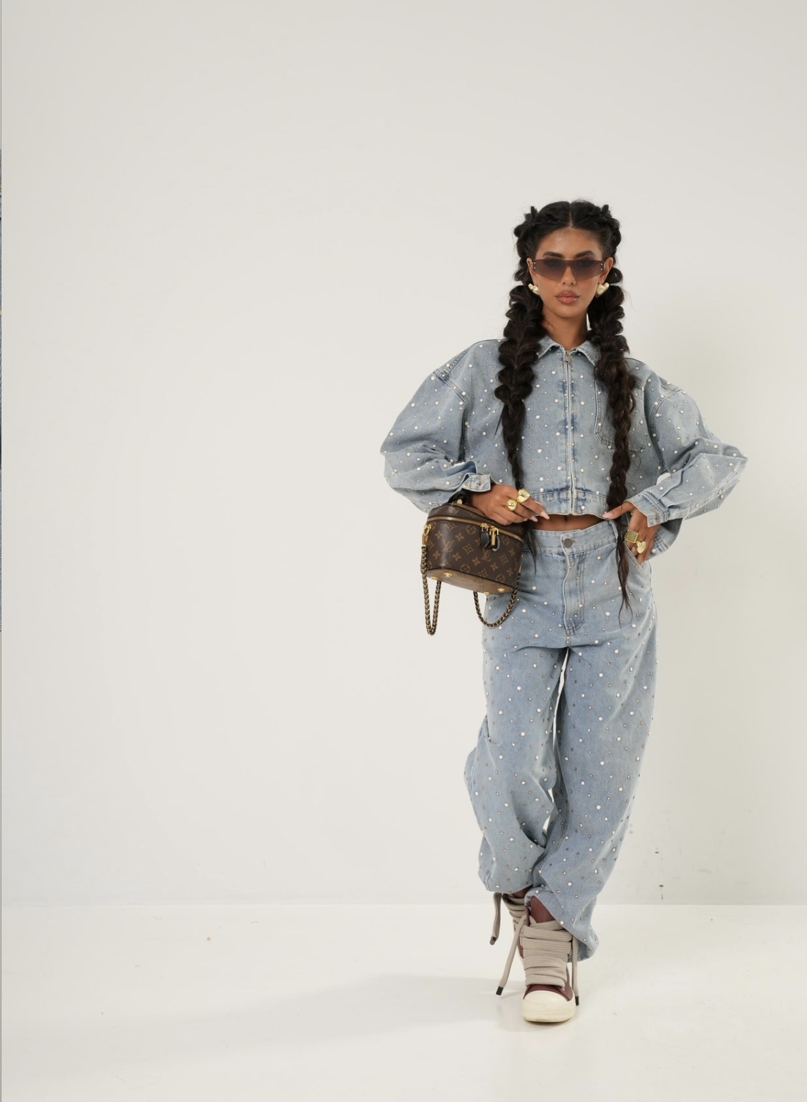 Denim Jacket With Strass