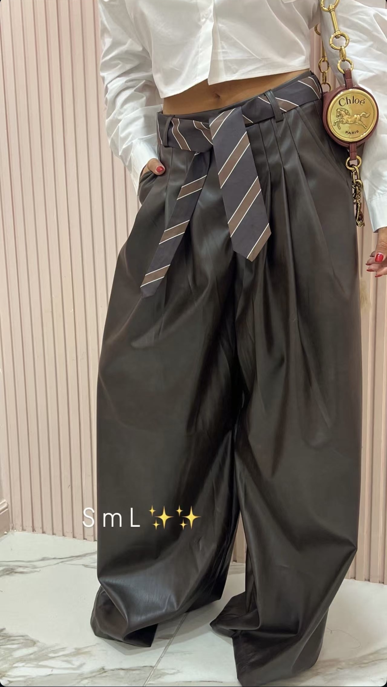 Leather Loose Pants