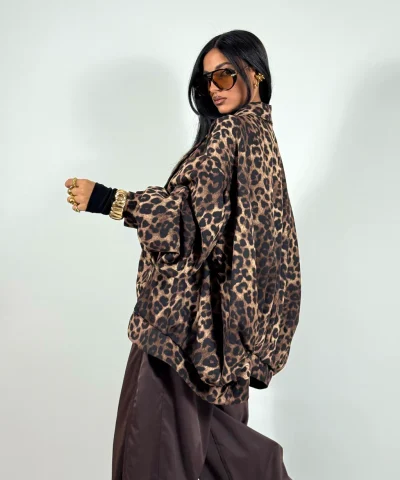 Animal Print Oversized Jacket
