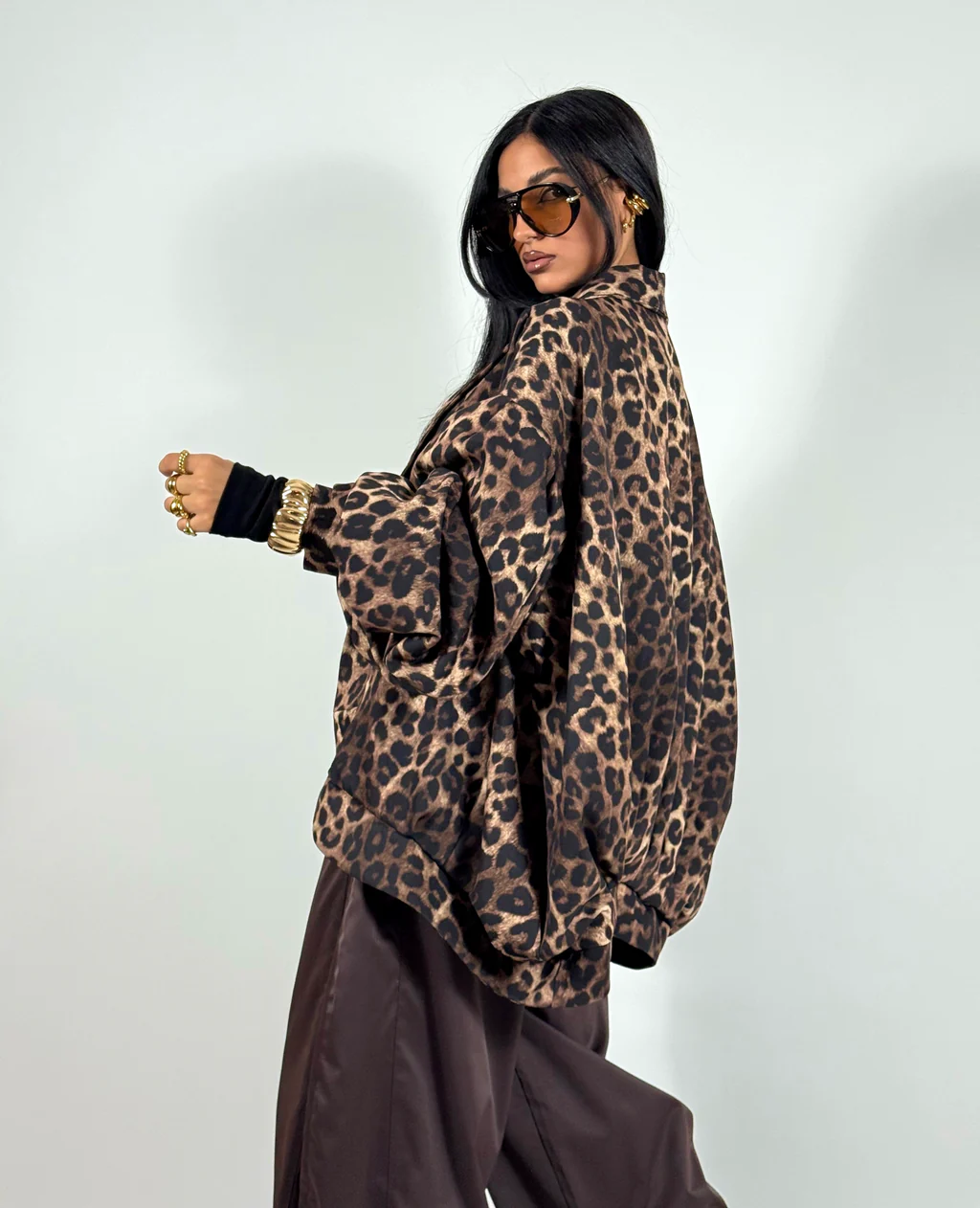 Animal Print Oversized Jacket