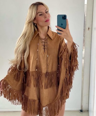 Suede Poncho