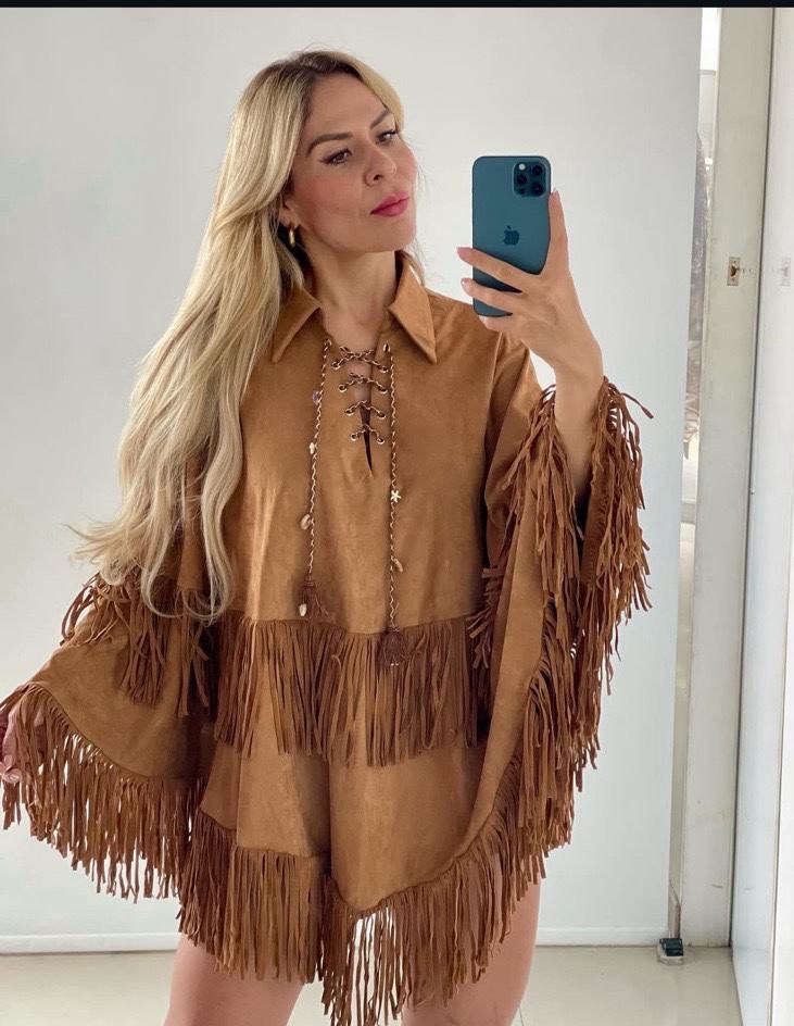 Suede Poncho