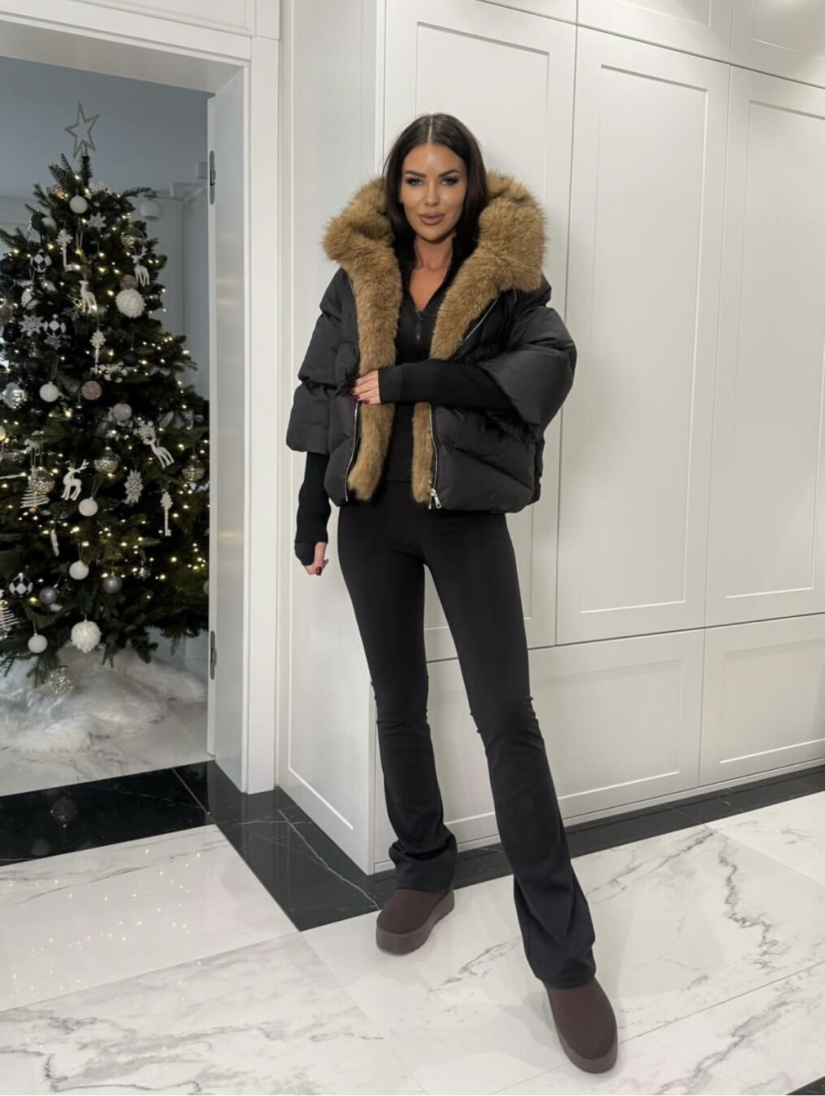 Bomber Icon Black With Fur Bomber Icon Black With Fur