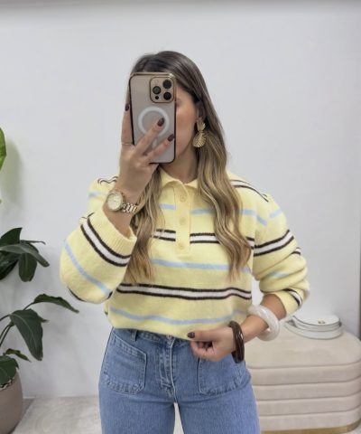 Κίτρινο Ριγέ Πόλο