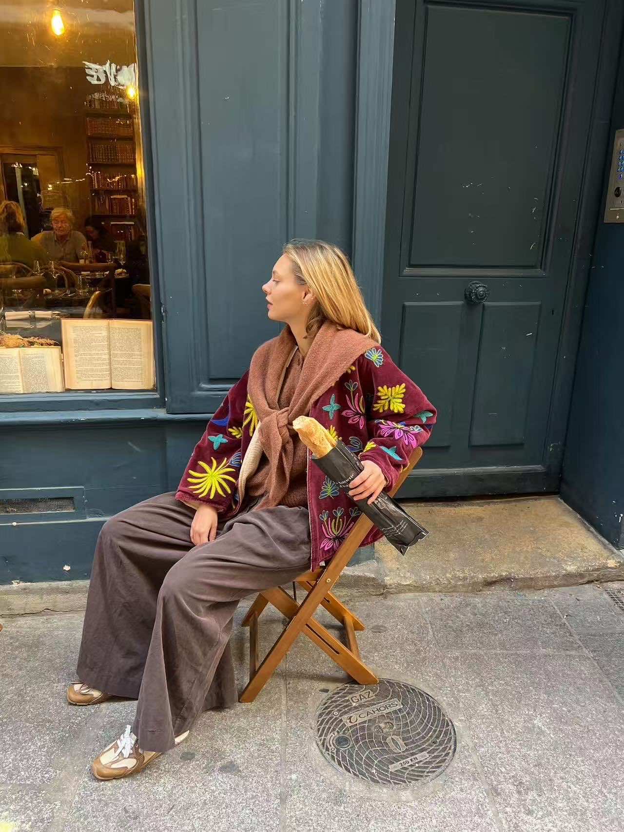 Βελουδινο Jacket Με Κεντημα